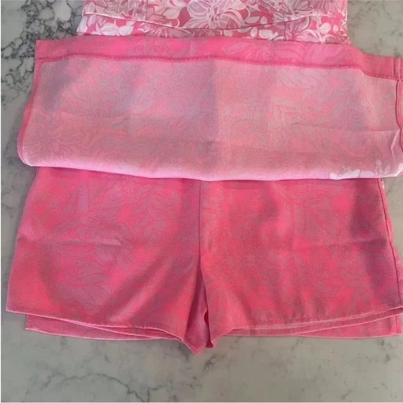 Lilly Pulitzer Pink Off-Shoulder Romper. NWT. Size 12 - Picture 6 of 9